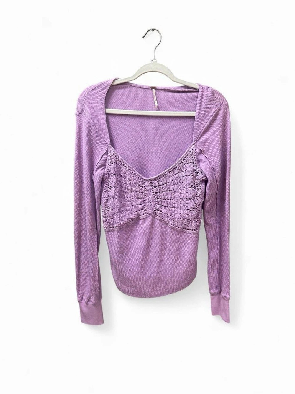 Free People Butterfly Dreams Crochet Thermal Top